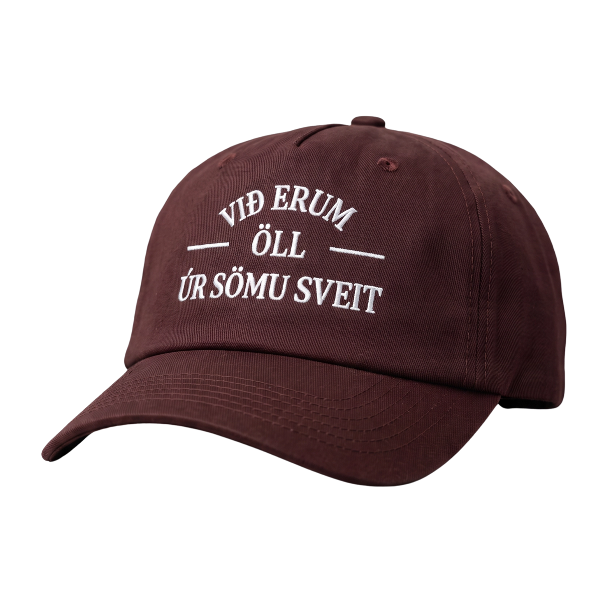 Dark brown embroidered cap – Við erum öll úr sömu sveit