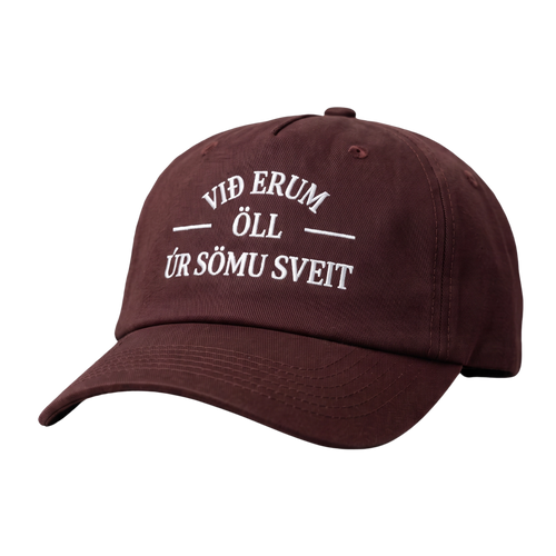 Dark brown embroidered cap – Við erum öll úr sömu sveit